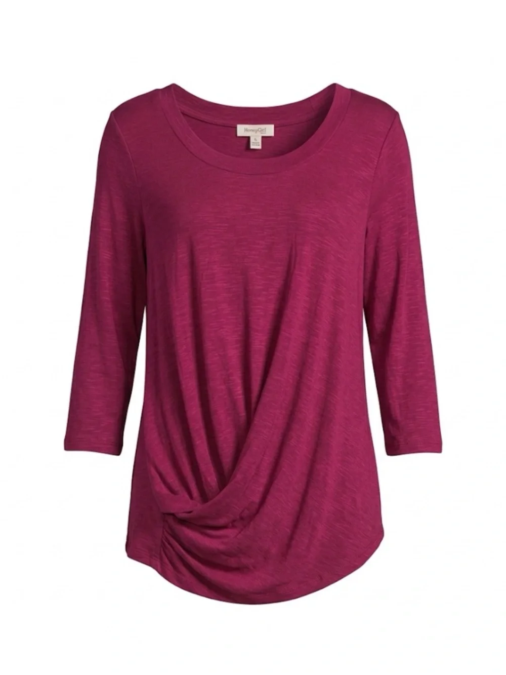 SKINNYGIRL Hannah Draped Front Top Women’s Small Red Raspberry